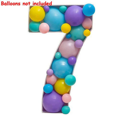 73cm Big Number Frame Stand Balloon Filling Box DIY Baby Shower Birthday Letter Alphabet Mosaic Anniversary Wedding Decoration