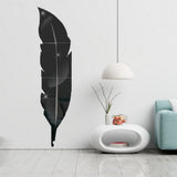 Large Feather Plume 3D Mirror Wall Sticker for Living Room Art Home Decor Vinyl Decal DIY Acrylic Sticker Mural Wallpaper
