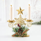 Navidad Xmas Candle Holder Christmas Tree Candlestick Table Ornament Decorations for Christmas New Year Party Dinner Decorations