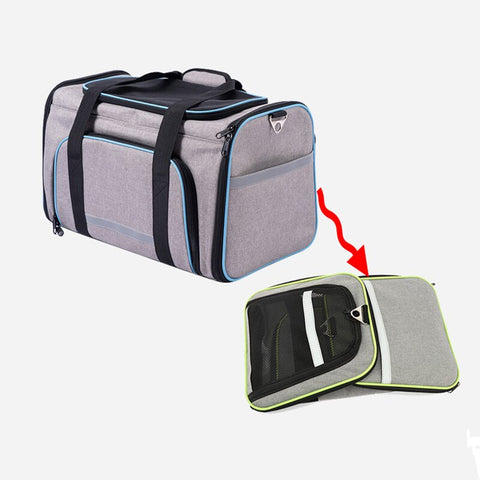 Soft Portable Pet Carrier Bag Breathable Dog Backpack With Mesh Window Outdoor Travel Expandable Cats Handbag Safety Zippers