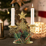 Christmas Iron Candlestick Golden Santa Snowflake Elk Angel Candle Holder Decoration Home Christmas Table Ornament New Year Gift