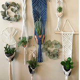 Handmade Macrame Plant Holder Cotton Various Styles Flower Pot Hanger Hanging Basket For Wall Decoration Courtyard Garden Decor