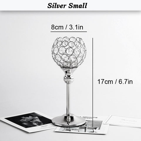 Golden Silver Crystal Wishing Candlestick Table Center Decoration Wedding Table Candle Candlestick Christmas Housewarming Gift