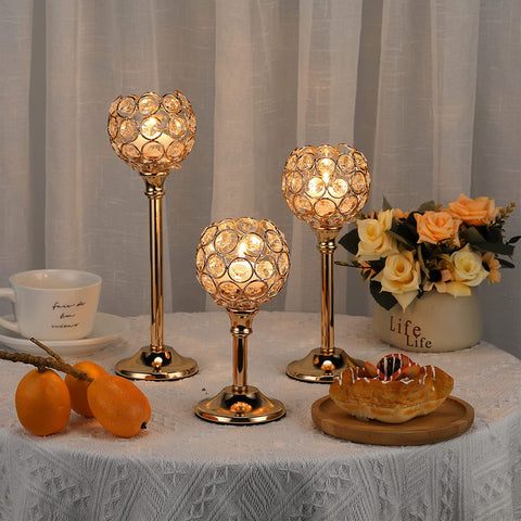 Golden Silver Crystal Wishing Candlestick Table Center Decoration Wedding Table Candle Candlestick Christmas Housewarming Gift
