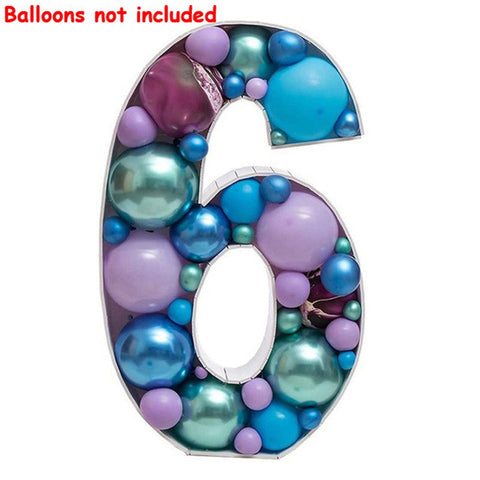 73cm Big Number Frame Stand Balloon Filling Box DIY Baby Shower Birthday Letter Alphabet Mosaic Anniversary Wedding Decoration