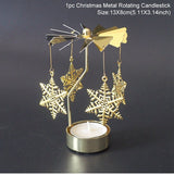 Christmas Rotary Candle Holder Merry Christmas Decoration for Home 2022 Navidad Noel Christmas Ornaments Xmas Gift New Year 2023