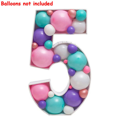 73cm Big Number Frame Stand Balloon Filling Box DIY Baby Shower Birthday Letter Alphabet Mosaic Anniversary Wedding Decoration