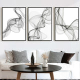 Minimalist Black White Abstract Wavy Lines Poster Canvas Prints Paintings Interior Wall Art Pictures for Living Room Home Decor