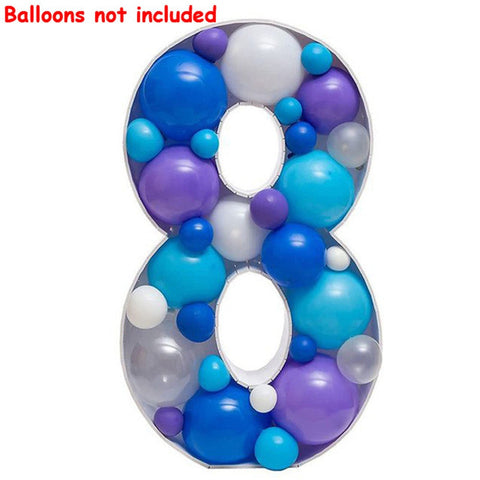 73cm Big Number Frame Stand Balloon Filling Box DIY Baby Shower Birthday Letter Alphabet Mosaic Anniversary Wedding Decoration