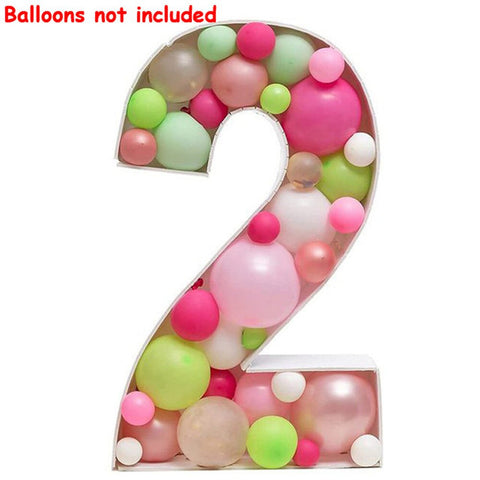 73cm Big Number Frame Stand Balloon Filling Box DIY Baby Shower Birthday Letter Alphabet Mosaic Anniversary Wedding Decoration