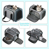 Soft Portable Pet Carrier Bag Breathable Dog Backpack With Mesh Window Outdoor Travel Expandable Cats Handbag Safety Zippers