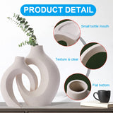Nordic Ceramic Interlock Vase Bridal Shower Wedding Boyfriend Gift Girlfriend Pampas Grass Living Room Home Decoration