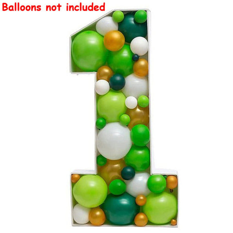 73cm Big Number Frame Stand Balloon Filling Box DIY Baby Shower Birthday Letter Alphabet Mosaic Anniversary Wedding Decoration
