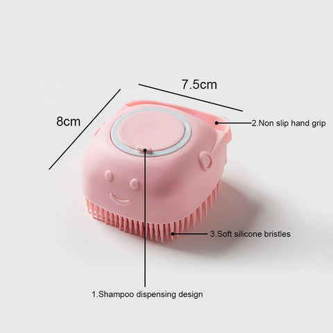 Soft Silicone Dog Brush Pet Shampoo Massager Bath Brush Bathroom Puppycat Washing Massage Dispenser Grooming Shower Brush BATACHARLY