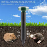 Solar Powered Mouse Mole Repeller Ultrasonic Sonic Pest Control Outdoor Garden Electronic LED Light Farm Yard Snake Mice Rodent BATACHARLY
