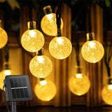 Solar String Lights Outdoor 60 Led Crystal Globe Lights with 8 Modes Waterproof Solar Powered Patio Light for Garden Party Decor BATACHARLY