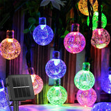 Solar String Lights Outdoor 60 Led Crystal Globe Lights with 8 Modes Waterproof Solar Powered Patio Light for Garden Party Decor BATACHARLY