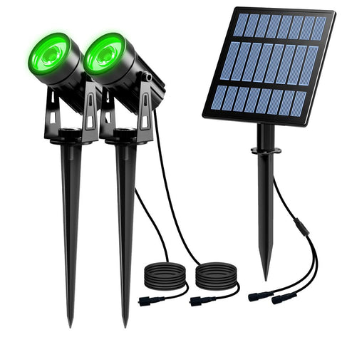 T-SUNRISE Solar Powered Spotlight 2 Warm White Lights Solar Panel Outdoor Lighting Landscape Yard Garden Tree Separately Lamp BATACHARLY