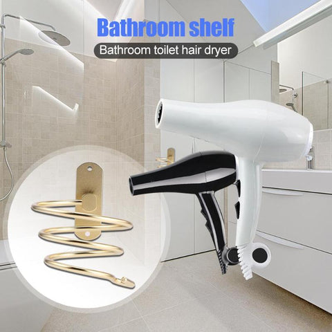 Wall Mounted Hair Dryer Holder Rack Bathroom Space Aluminum Shelf Storage Organizer Hairdryer Holder Bracket Bathroom Shelves BATACHARLY