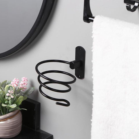 Wall Mounted Hair Dryer Holder Rack Bathroom Space Aluminum Shelf Storage Organizer Hairdryer Holder Bracket Bathroom Shelves BATACHARLY