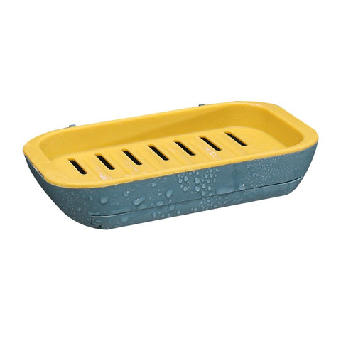 Wall Mounted Soap Holder Drain Soap Box Bathroom Shower Sponge Soap Dish Rack Soap Storage Container Bathroom Accessories BATACHARLY