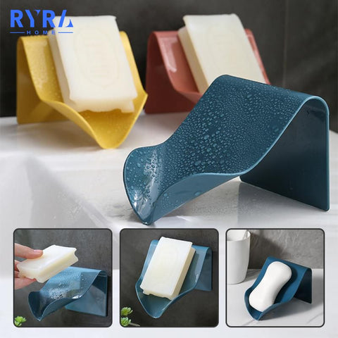 Wall Mounted Soap Holder Drain Soap Box Bathroom Shower Sponge Soap Dish Rack Soap Storage Container Bathroom Accessories BATACHARLY