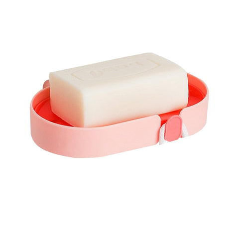 Wall Mounted Soap Holder Drain Soap Box Bathroom Shower Sponge Soap Dish Rack Soap Storage Container Bathroom Accessories BATACHARLY