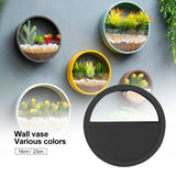 Wall Vase Art Solid Color Bonsai Round Vase Artificial Flower Basket Wall Planter Pot Colored Stone Hanging Vases for Home Decor BATACHARLY
