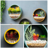 Wall Vase Art Solid Color Bonsai Round Vase Artificial Flower Basket Wall Planter Pot Colored Stone Hanging Vases for Home Decor BATACHARLY