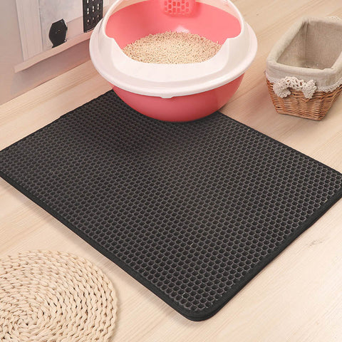Waterproof Pet Cat Litter Mat Foldable EVA Double-Layer Cats Mat Bottom Non-slip Pet Litter Cat Mat Layer Pet Litter Catcher Mat BATACHARLY