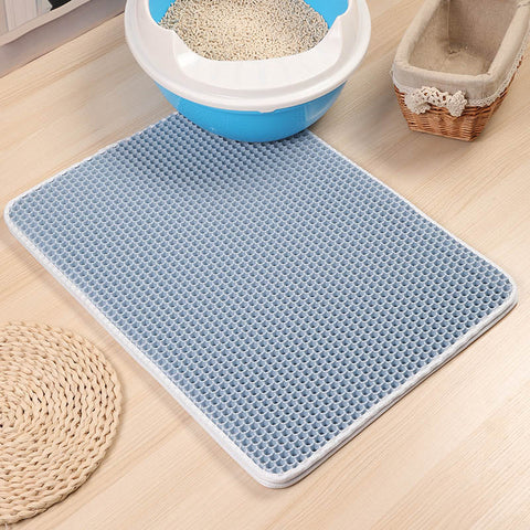 Waterproof Pet Cat Litter Mat Foldable EVA Double-Layer Cats Mat Bottom Non-slip Pet Litter Cat Mat Layer Pet Litter Catcher Mat BATACHARLY