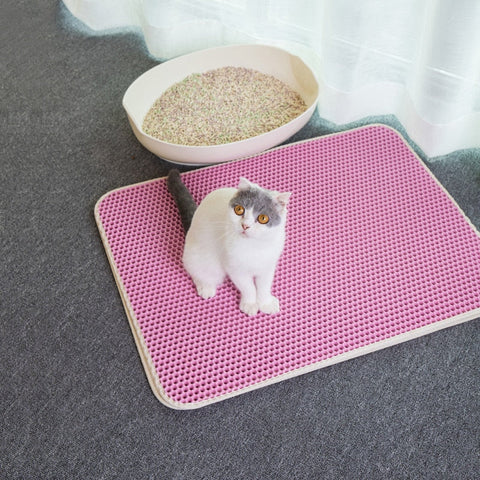 Waterproof Pet Cat Litter Mat Foldable EVA Double-Layer Cats Mat Bottom Non-slip Pet Litter Cat Mat Layer Pet Litter Catcher Mat BATACHARLY