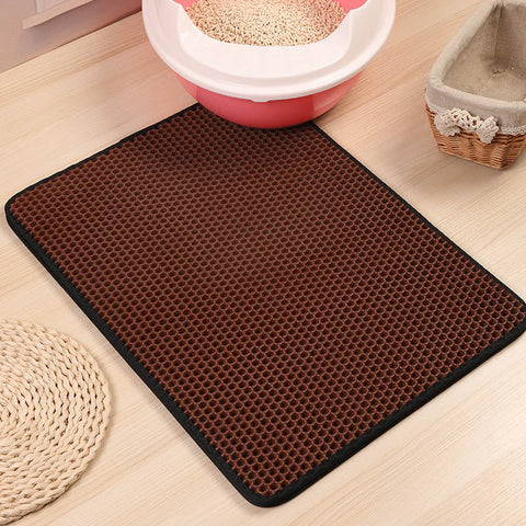 Waterproof Pet Cat Litter Mat Foldable EVA Double-Layer Cats Mat Bottom Non-slip Pet Litter Cat Mat Layer Pet Litter Catcher Mat BATACHARLY