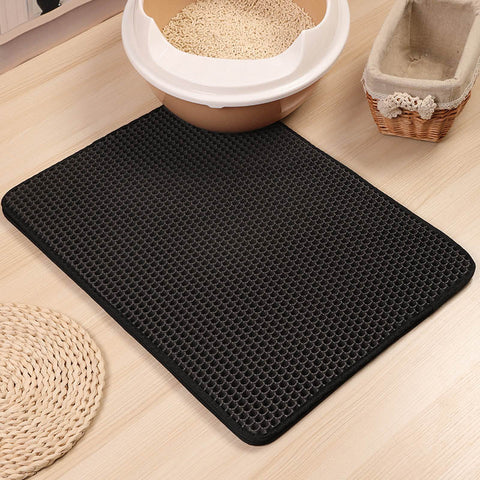 Waterproof Pet Cat Litter Mat Foldable EVA Double-Layer Cats Mat Bottom Non-slip Pet Litter Cat Mat Layer Pet Litter Catcher Mat BATACHARLY