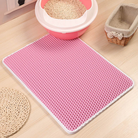 Waterproof Pet Cat Litter Mat Foldable EVA Double-Layer Cats Mat Bottom Non-slip Pet Litter Cat Mat Layer Pet Litter Catcher Mat BATACHARLY