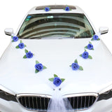 White Rose Artificial Flower for Wedding Car Decoration Bridal Car Decorations Door Handle Ribbons Silk Flower BATACHARLY