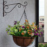 Wrought Iron Wall-mounted Hook Balcony Plant Flower Pots Decorative Shelf Hanging Basket Support Garden Art Crafts BATACHARLY