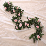 silk artificial rose vine hanging flowers for wall decoration rattan fake plants leaves garland romantic wedding home decoration BATACHARLY
